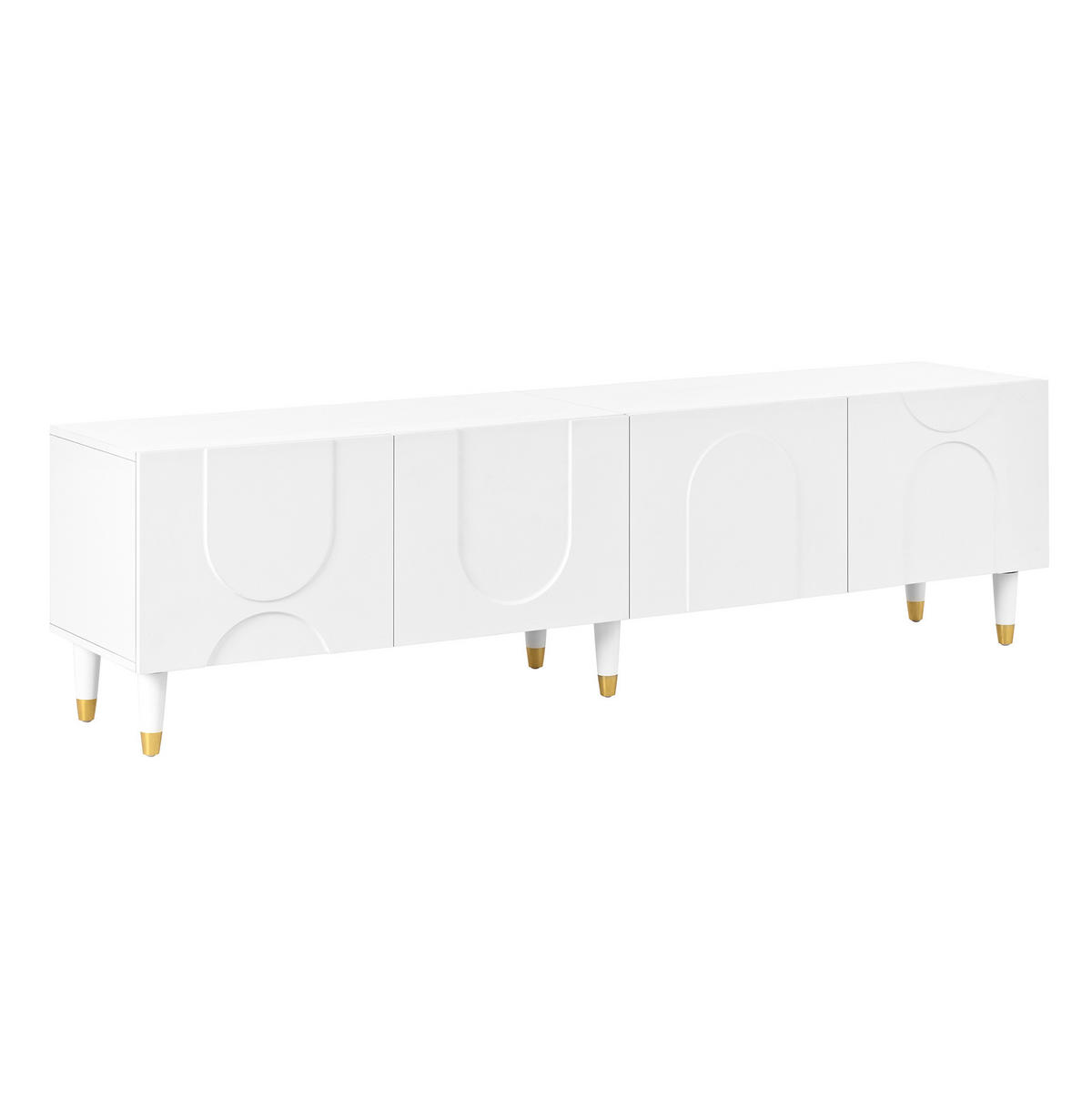 TV-SCHRANK mit 4 Türen 180 x 40 x 50 cm Weiß - Weiß, Holzwerkstoff (40/50/180cm) - Beauniv