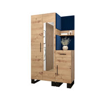 GARDEROBEN-SET 196/116/45,6 - Schwarz/Eiche Artisan, Holz/Kunststoff (116/196/45.6cm) - Abiks Möbel