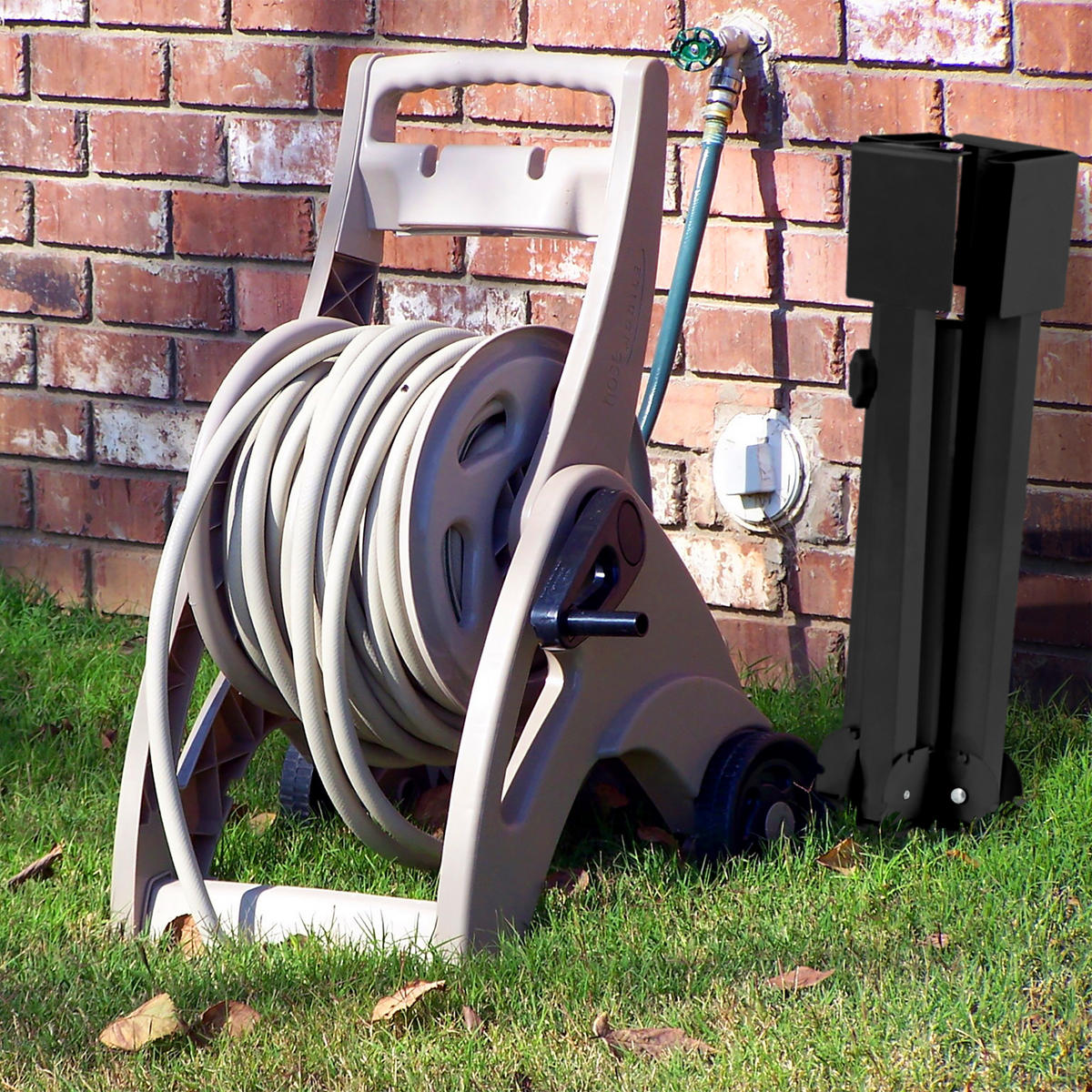 STOJAN na slnečník - čierna, kov/plast (85/85cm) - Relaxdays