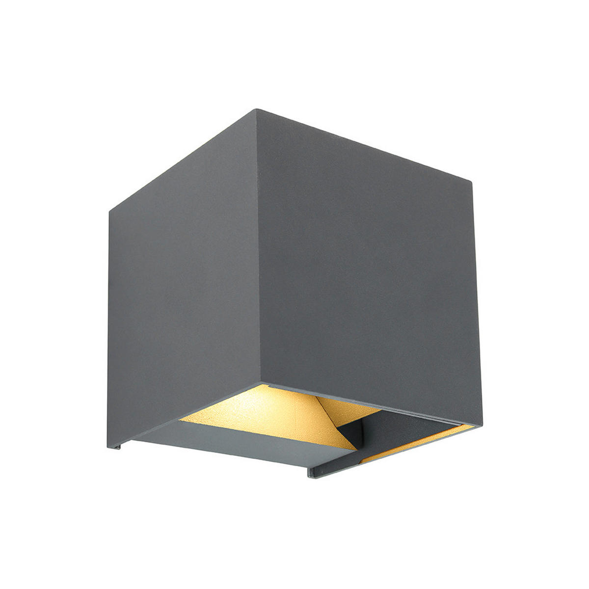 LED WANDLEUCHTE Aluminium Anthrazit - Anthrazit, Metall (10/10/10cm) - Globo Lighting