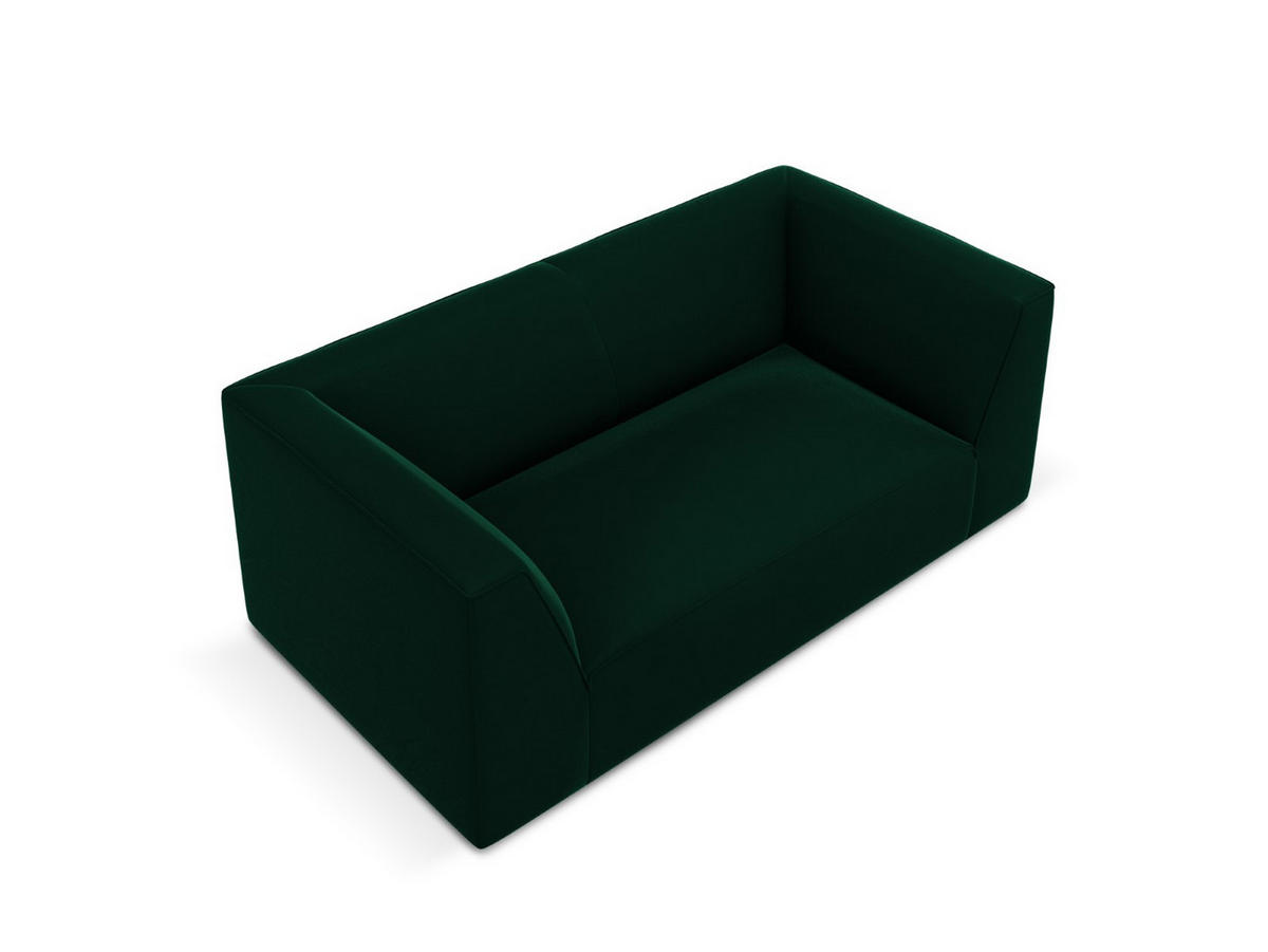 SOFA Ruby aus Samt flaschengrün 2 Sitzplätze - Dunkelgrün, Textil (93/69/174cm) - Micadoni
