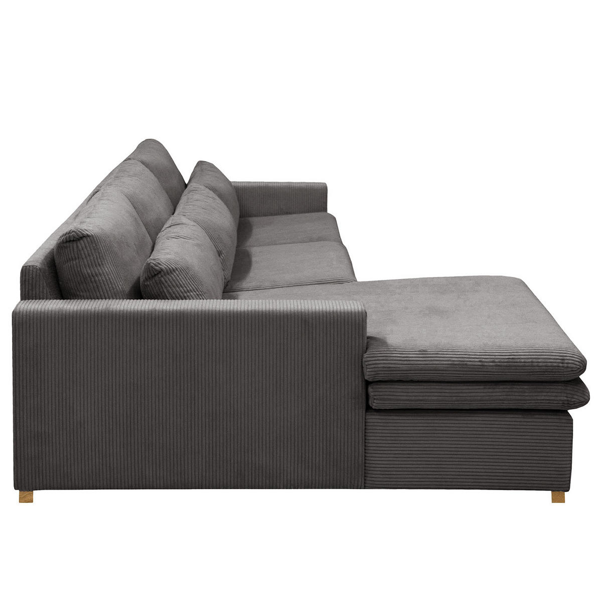 ECKSOFA mit Longchair - Grau, Textil (299/164cm) - home24