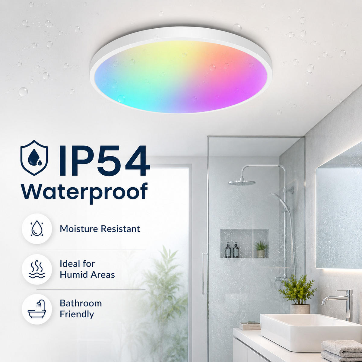 DECKENLEUCHTE CE1614 Ultradünn WiFi APP CCT RGB LED - Weiß, Kunststoff (30.5/30.5/3cm) - LOVHAUS