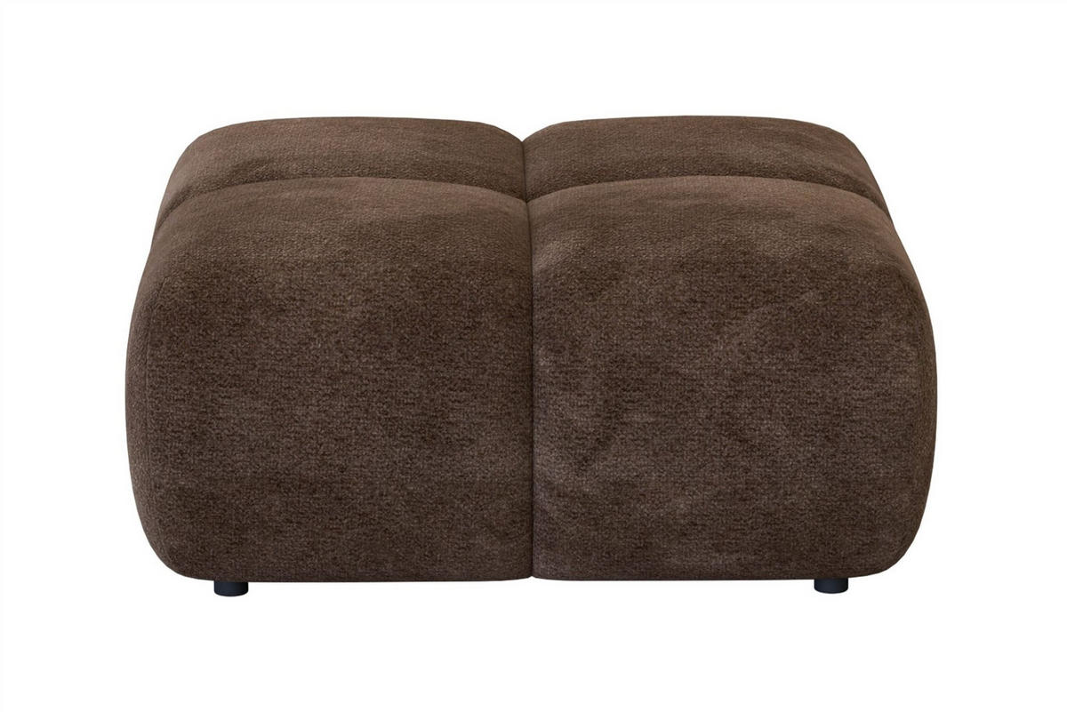 POLSTERHOCKER Vega - Dunkelbraun, Holzwerkstoff/Textil (90/45/90cm) - Fun Möbel