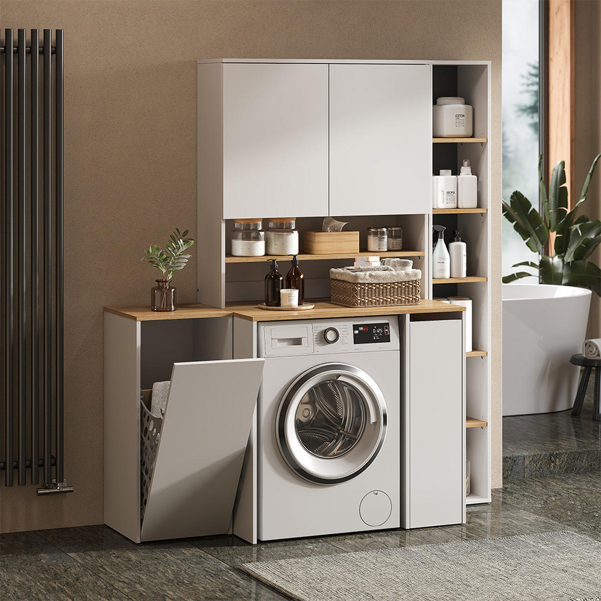 SKŘÍŇKA NA PRAČKU Viktor Bílá/Artisan - bílá, kompozitní dřevo (93.6/100.4/29cm) - Vicco