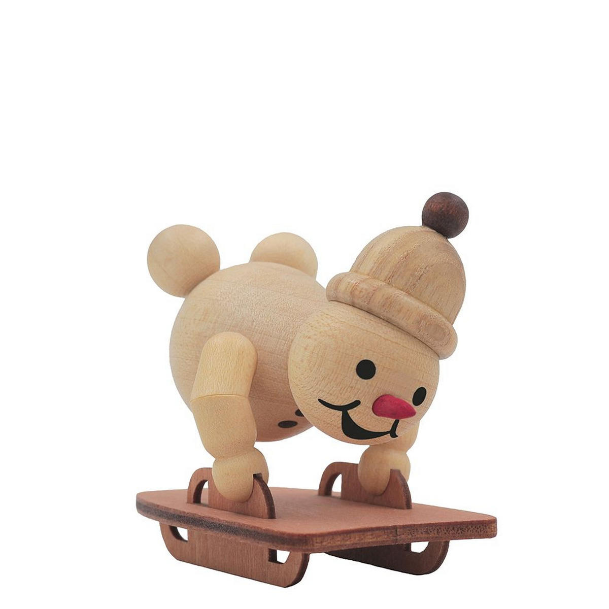 HOLZFIGUR Schneemann Junior Skeleton mit Mütze 5 cm - Multicolor, Holz (7/6/0.1cm)