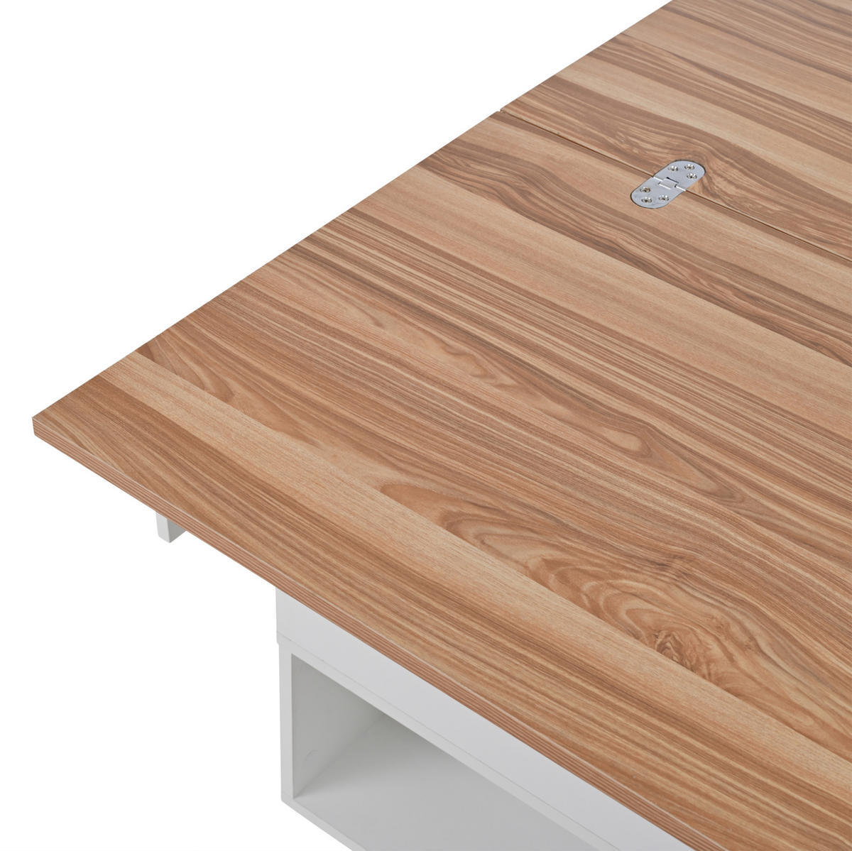 COUCHTISCH aus Spanplatte 100x50x52 cm in Weiß mit Rollen & Hubplatte - Weiß, Holzwerkstoff (100/50/52cm) - Modfu