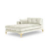 CHAISELONGUE links Mamaia aus Samt leichtes beige - Creme, Textil (102/75/185cm) - Micadoni