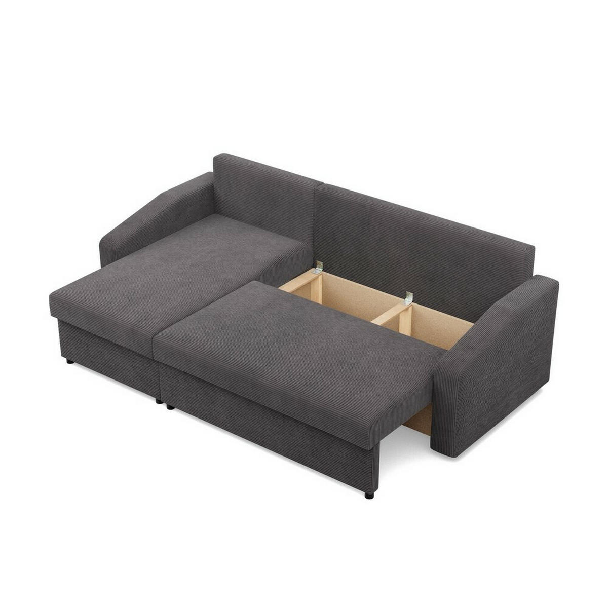 ECKSOFA Neo mit abgeschrägter Armlehnen dunkelgrau - Dunkelgrau, Textil (231/140cm) - SIMKAM Furniture