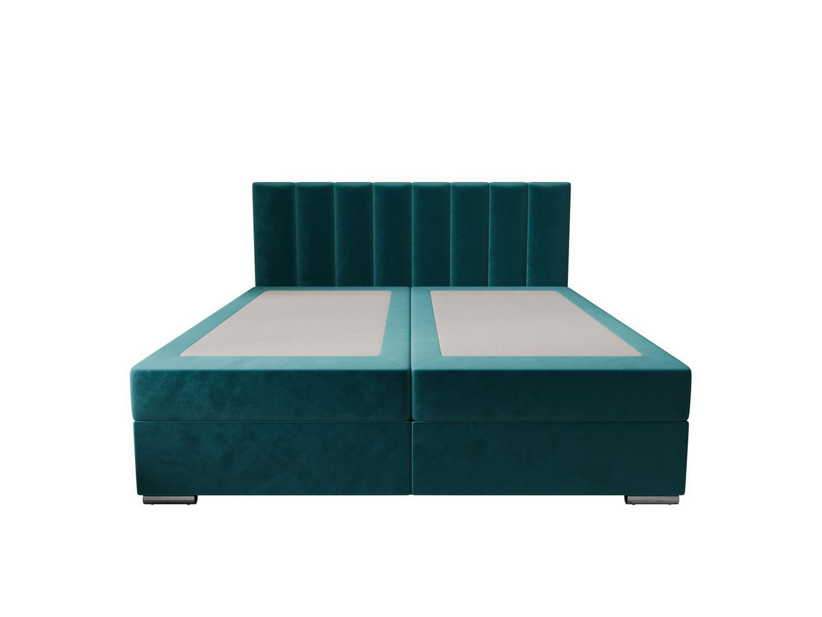 BOXBETT ZILANO 2 mit Matratze H3 und Topper 180x200 Itaka 39 - Blau, Holz/Textil (180/200cm) - Bedante