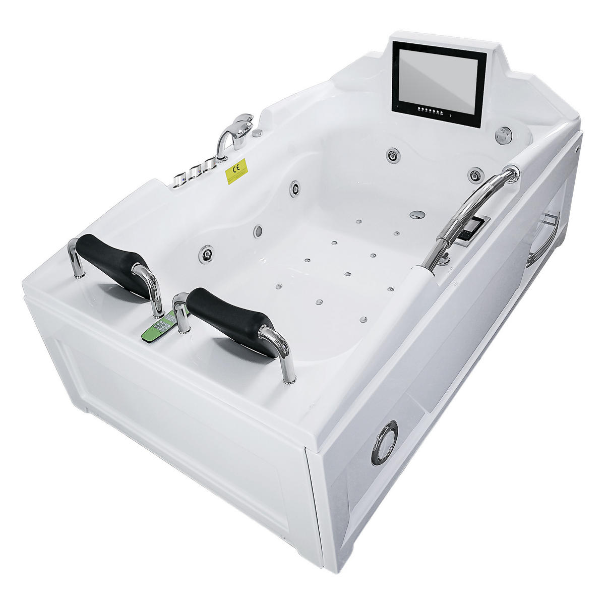 WHIRLPOOL Pool Badewanne Wanne mit TV T18L 188x120cm - Weiß, Glas/Kunststoff (120/86/188cm) - AcquaVapore by Sandra Jentho