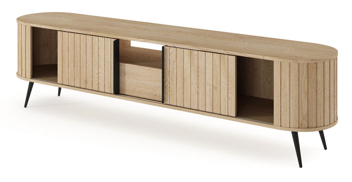TV-LOWBOARD 195 Delano cm mit Schublade, Eiche Cremona - Eichefarben, Holz (196/51/40cm) - Emporius