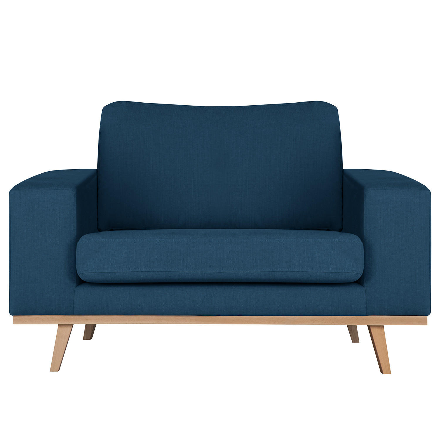 SESSEL - Blau/Buchefarben, Textil (122/81/88cm) - home24