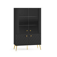 VITRÍNA Manoé Černá - černá, kompozitní dřevo (92/149/40cm) - Petits-meubles