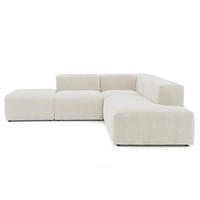 4-SITZER modulares Ecksofa HEAVEN SET 3 Rechts, Breite 270 cm Webstoff Weiß - Schwarz/Weiß, Holz/Kunststoff (270/245cm) - Muffo