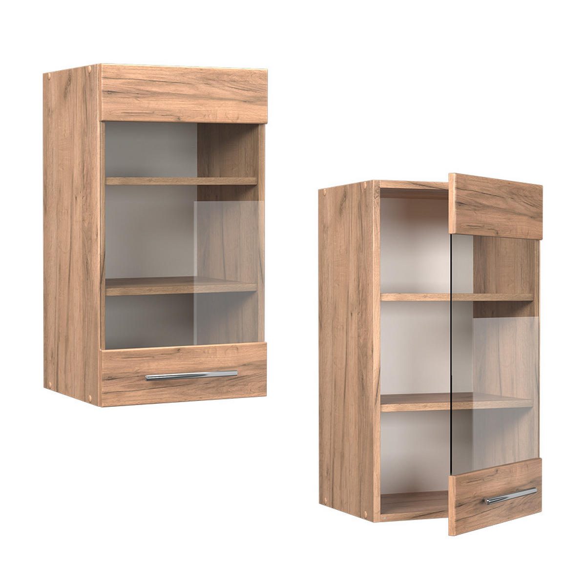 KÜCHENGLASSCHRANK Fame-Line Goldkraft Eiche 40 cm - Honigeiche, Holzwerkstoff (40/72/34.1cm) - Vicco