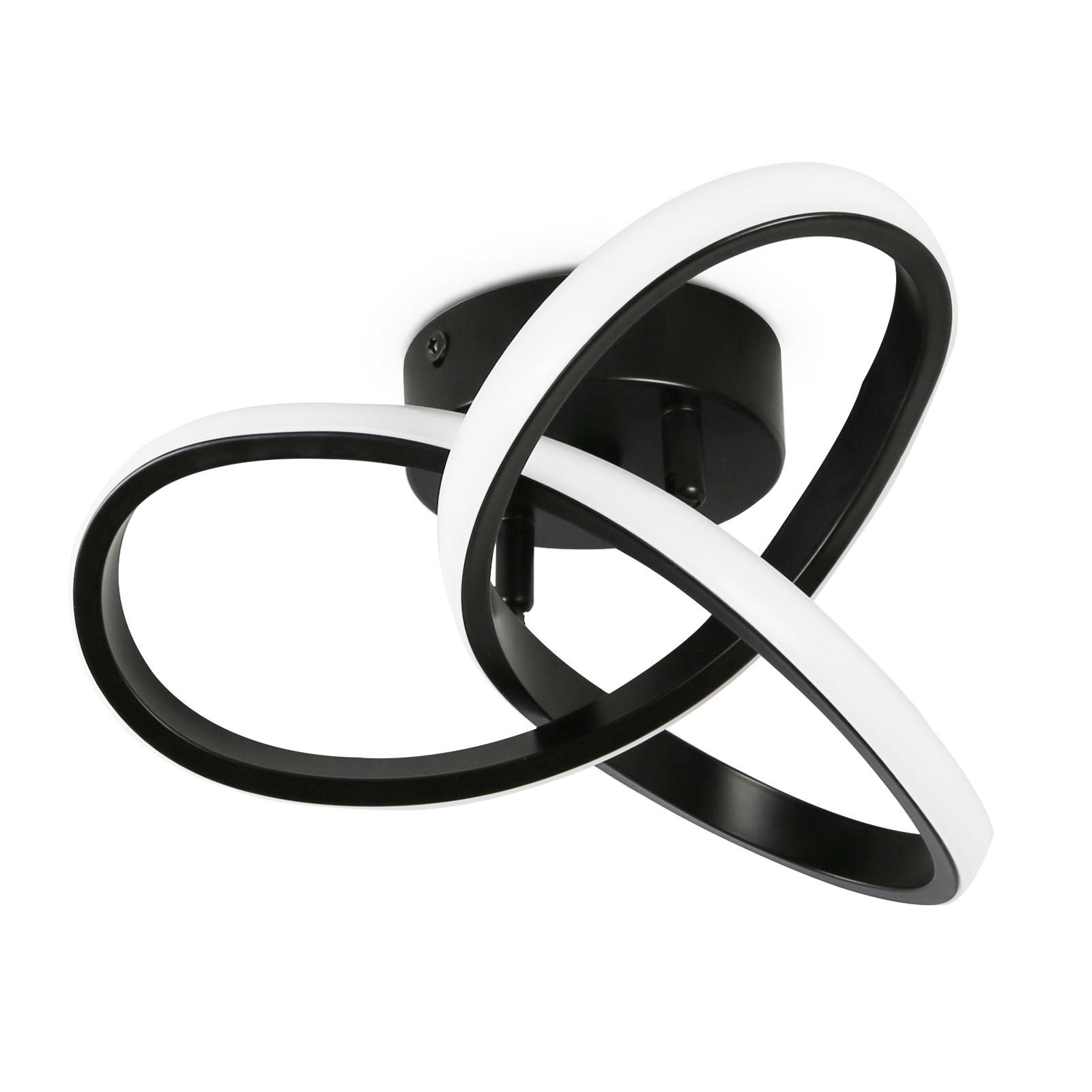 LED-DECKENLEUCHTE Möbius 25.5/25.5/12 cm - Schwarz, Kunststoff (25.5/25.5/12cm) - Nettlife