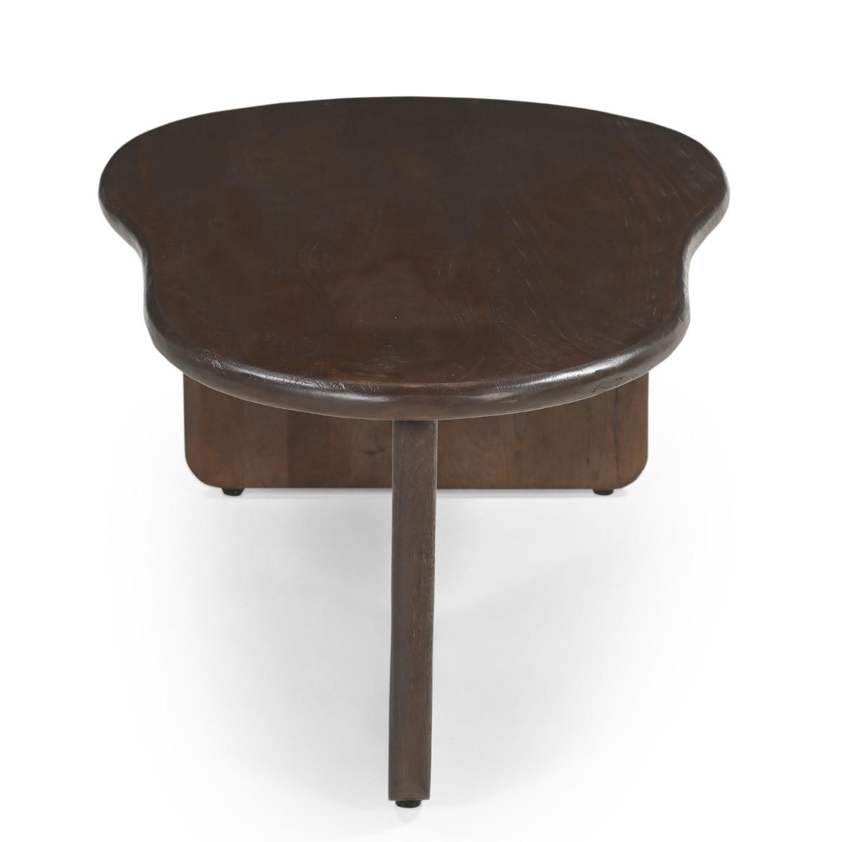 COUCHTISCH mit organische form aus Mangoholz 130cm, dunkelbraun - Braun, Holz (130/65/38cm) - Giga Meubel