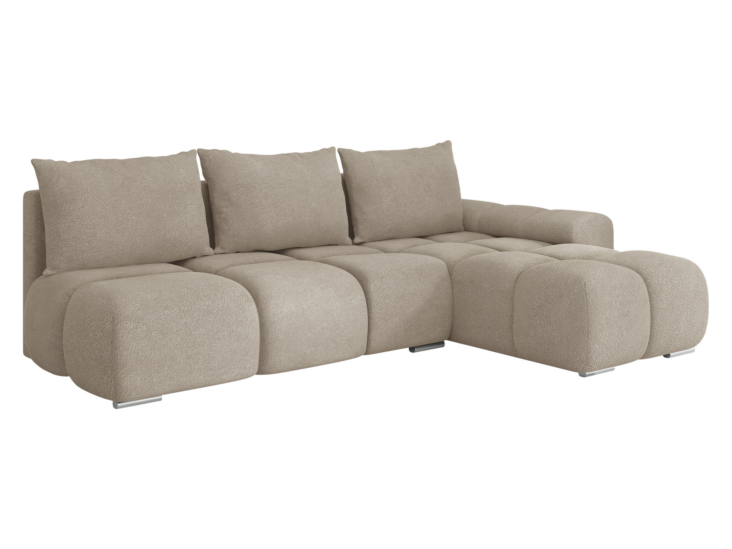ECKSOFA Bestii, Seite: Rechts - Beige/Schwarz, Holz/Kunststoff (270/183cm) - MIRJAN24