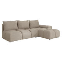 ECKSOFA Bestii, Seite: Rechts - Beige/Schwarz, Holz/Kunststoff (270/183cm) - MIRJAN24