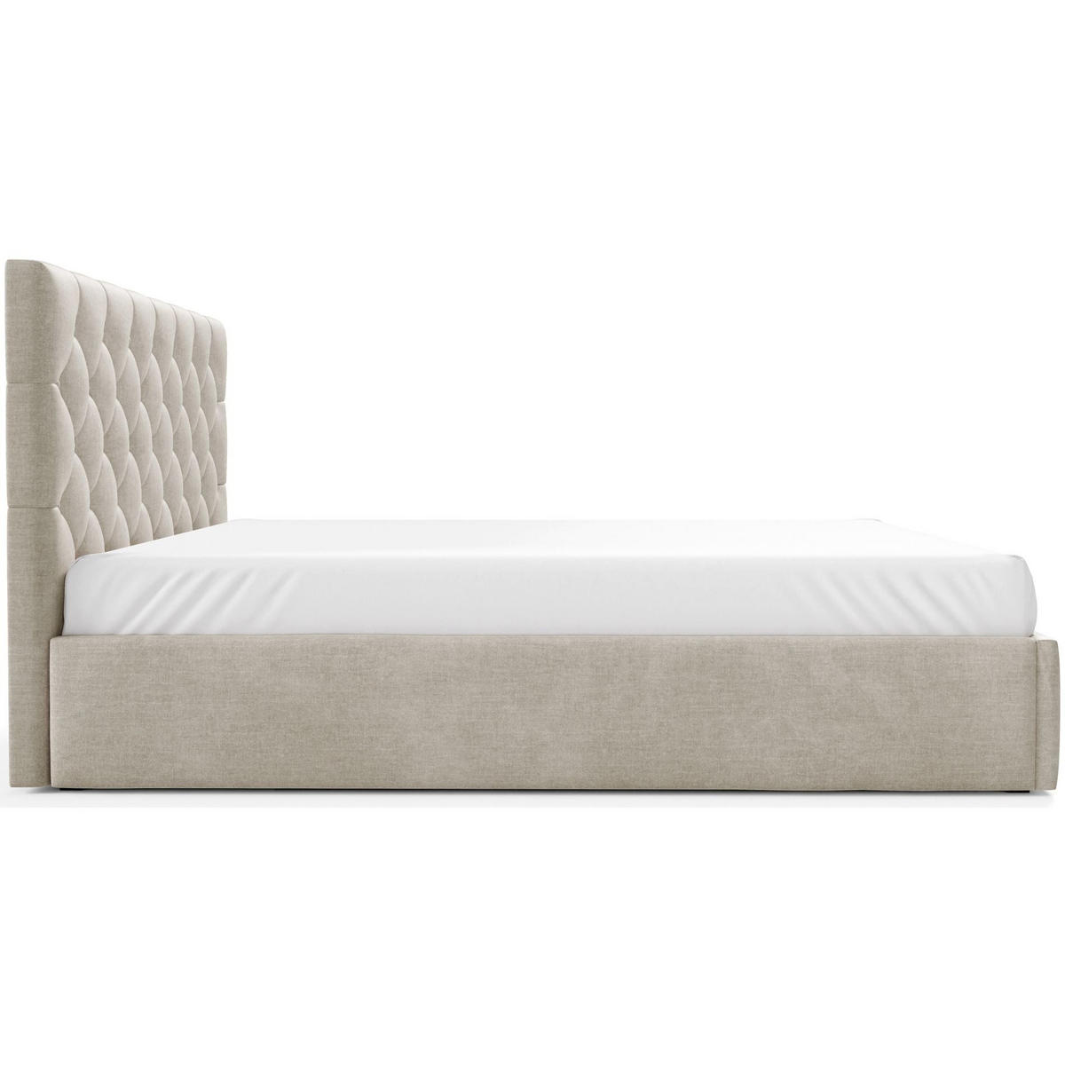 POLSTERBETT Aurevia Hellbeige Samtbezug 160x200 cm - Ecru, Textil (160/200cm) - Selsey