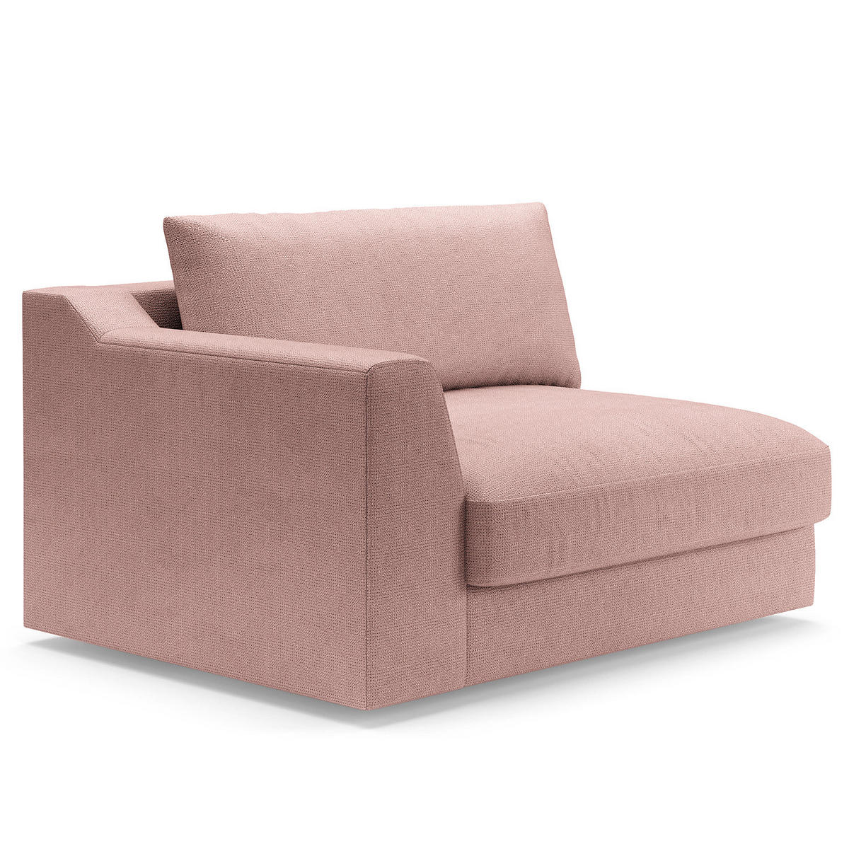 BIG-SOFA - Hellrosa, Kunststoff/Textil (274/90/112cm) - home24