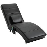 RELAXLIEGE mit Massagefunktion Loungesessel Chaiselongue Zero-G Design Schwarz - Schwarz, Leder (163/87/58cm) - HOMCOM