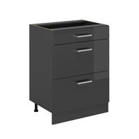 Schwarz Hochglanz/Anthrazit, Holzwerkstoff (60/81.6/46cm) - Vicco