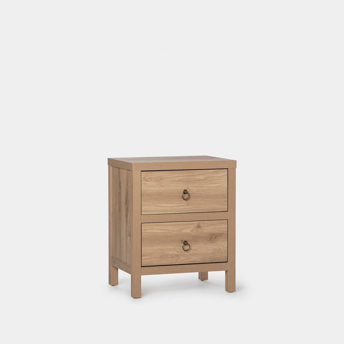 NACHTTISCH 2 SCHUBLADEN Livorno Natürlich 50 cm x 60 cm - Naturfarben, Holzwerkstoff (50/60/39cm) - Klast Home