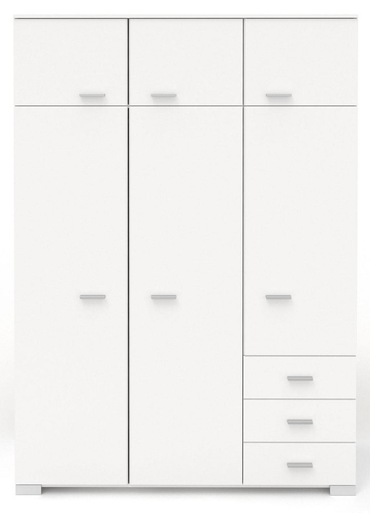 KINDERZIMMER Set 3-tlg. mit Bett 90x200 cm, Kleiderschrank Schreibtisch - Silberfarben/Weiß, Holz/Holzwerkstoff (203/203/113cm) - Parisot Meuble