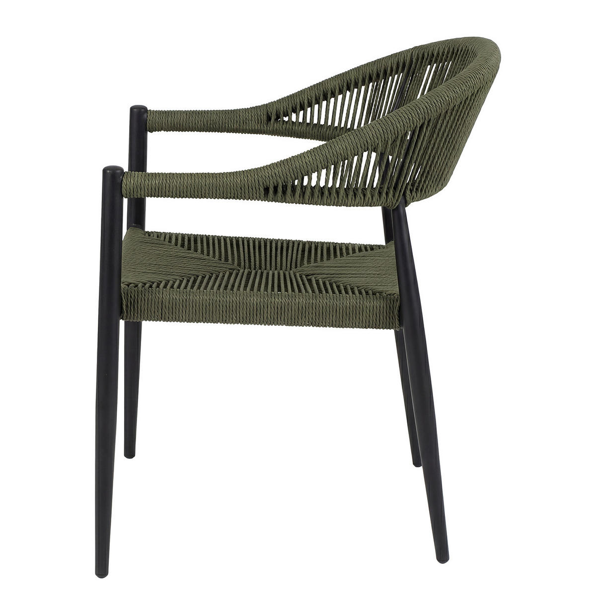 GARTENSTUHL - Aluminium / Polyrattan - Grün, Kunststoff/Metall (56/77/60cm) - home24