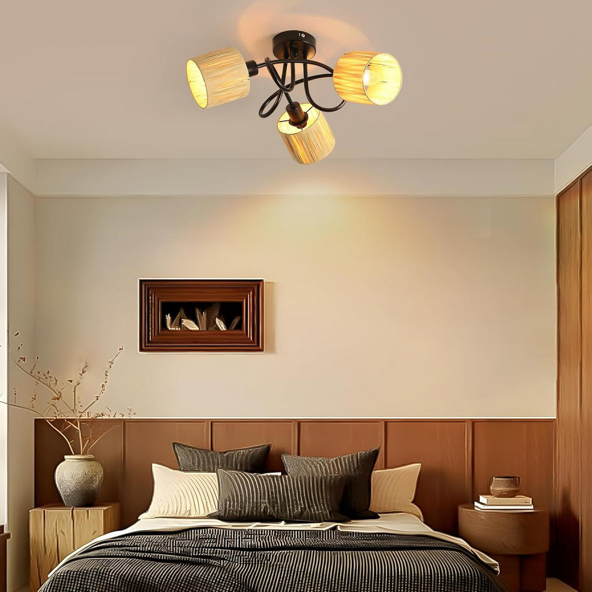 DECKENSTRAHLER Brennau 22/22/43.5 cm - Schwarz, Metall (43.5/22/22cm) - ZMH