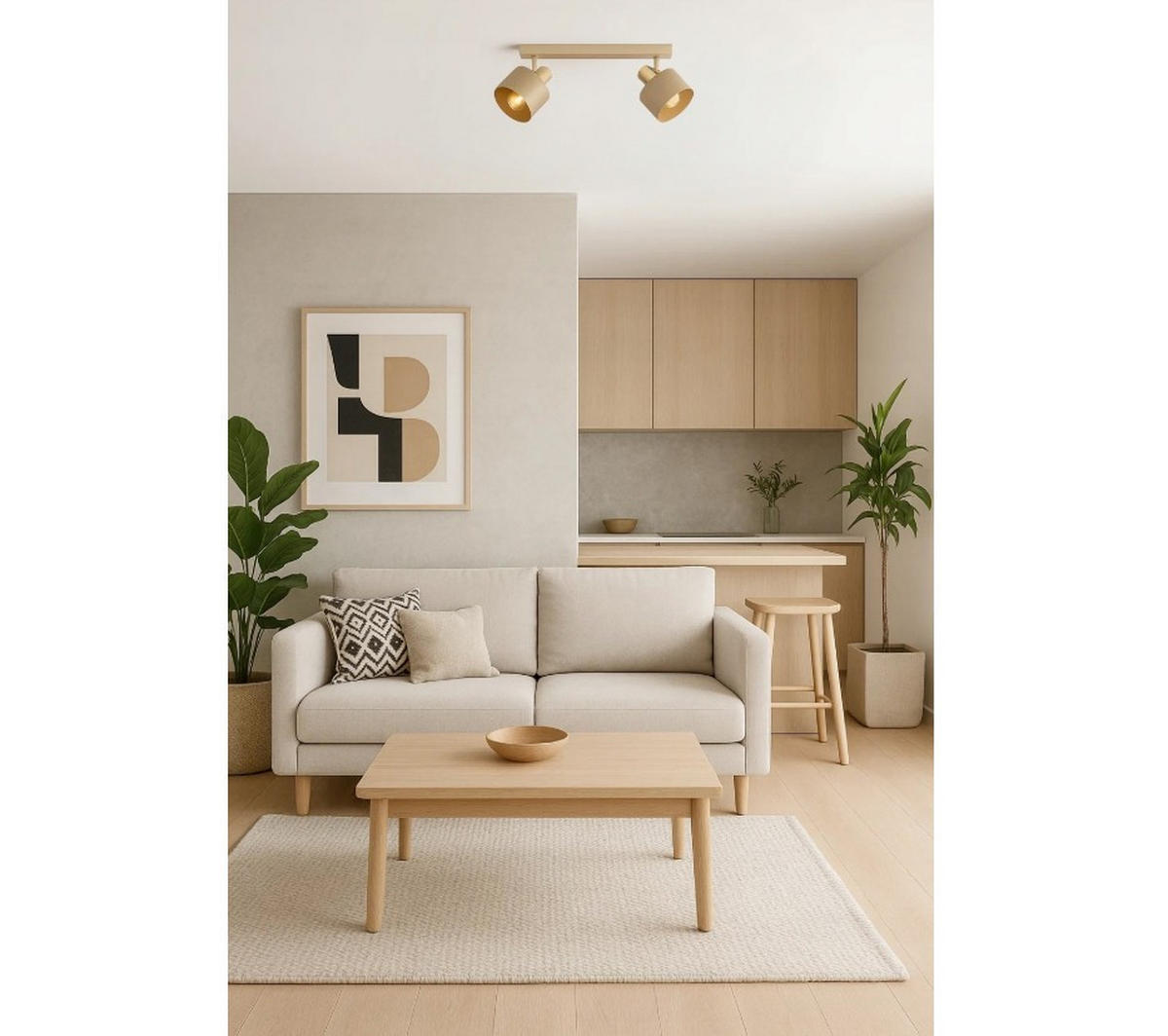 DECKENLEUCHTE Ecru - Beige/Goldfarben, Metall (12/42/21cm) - kiki design