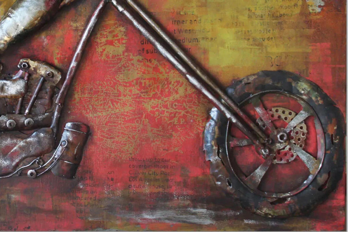 METALLBILD Rot 120/60 cm - Rot, Metall (7.5/60cm) - KUNSTLOFT