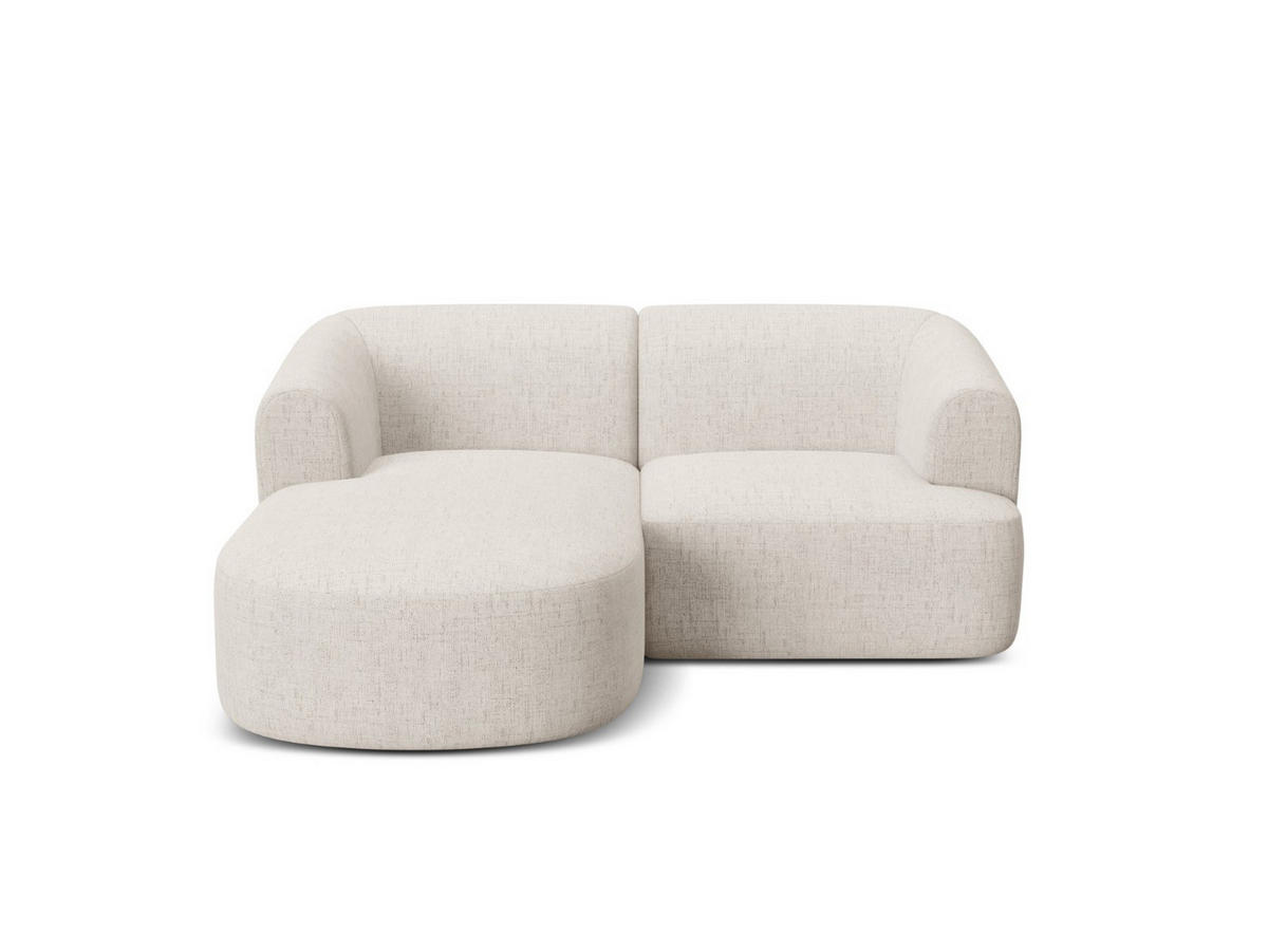 MODULARES-ECKSOFA links Campi aus strukturiertem Stoff leichtes beige 3 Sitzplätze - Creme, Textil (156/180cm) - Cosmopolitan Design