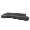 ECKSOFA Ottomane Links MARI-L3 - 402x163x81 cm Grau Bouclé - Schwarz/Grau, Holzwerkstoff/Kunststoff (165/406cm) - ALTDECOR