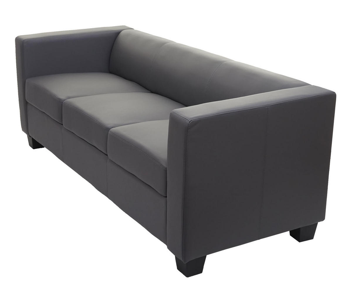 3ER SOFA Grau - Dunkelgrau/Grau, Textil (191/70/75cm) - MCW