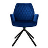 DREHSTUHL Samt Dunkelblau 2er Set - Dunkelblau, Metall (63/90/57cm) - ML-DESIGN