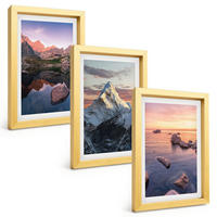 BILDER SET 3er Set - 20x30 cm Goldrahmen - Berglandschaften im Hintergrund - Goldfarben, Kunststoff (20/30cm) - TULUP