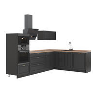 HÖRNKÖK Fame-Line, Herrgård i antracitguld/antracit, 287 x 207 cm, AP Oak - Antracit, Träbaserade material (287/153.6/60cm) - Vicco