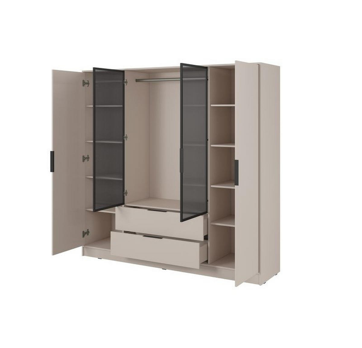 KLEIDERSCHRANK – 206 cm – Kelly – Kaschmir – KS-GEN0287 - Kaschmir, Holzwerkstoff (206/200/51cm) - hi-markt