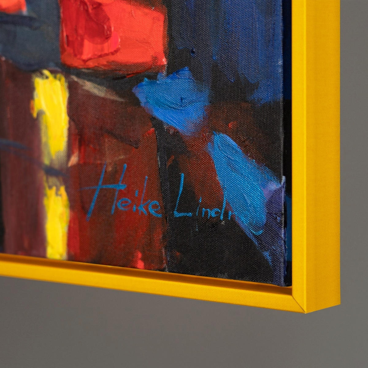 GEMÄLDE Straßen von Paris Schattenfugenrahmen Gelb 140x100 cm - Gelb, Holz (140/100cm) - YS-art gallery