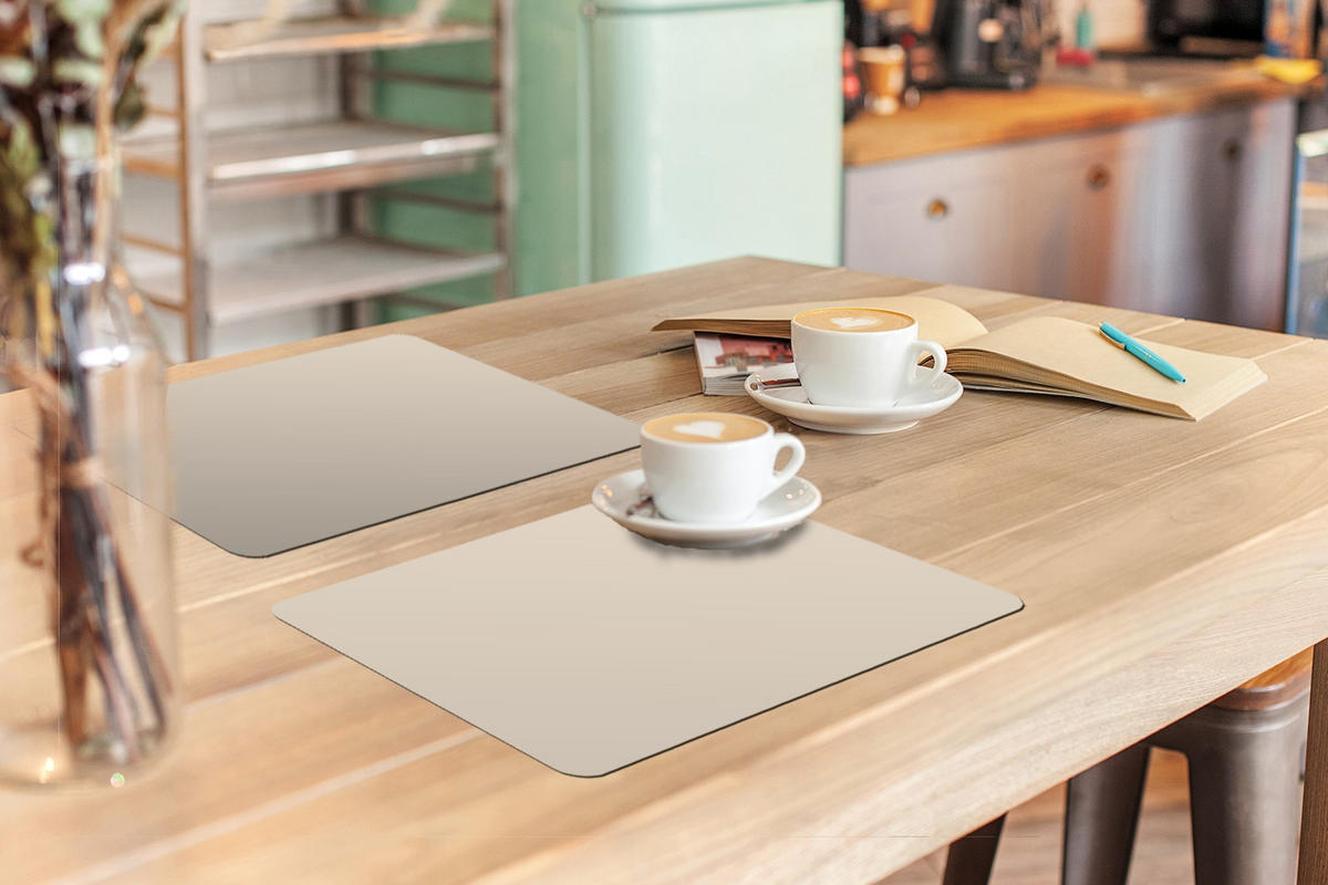 PLATZSETS 6er-Set Beige - Unifarben 45x30 cm Tischset - Beige, Kunststoff (0.3/45/30cm) - MuchoWow