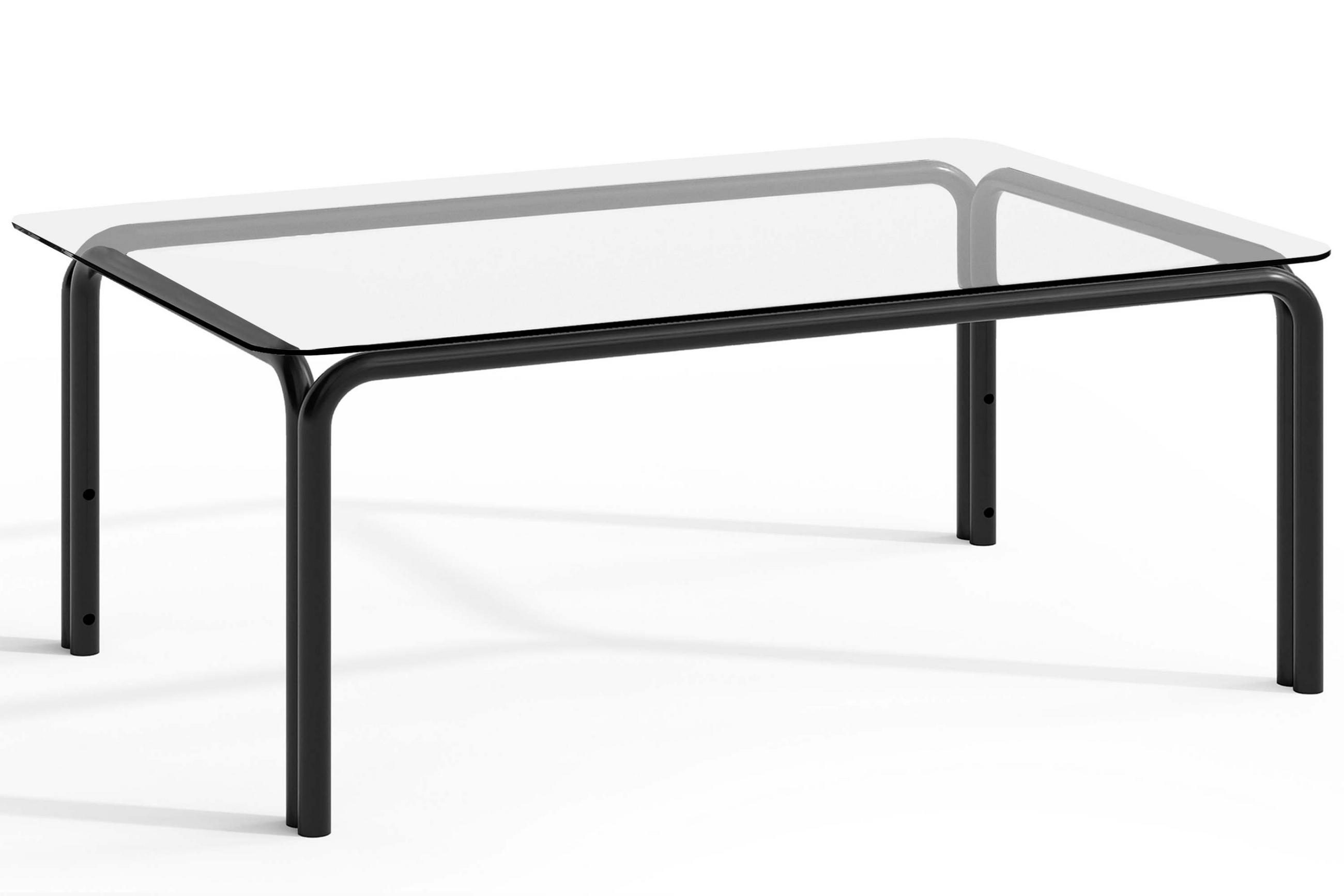 GARTENTISCH RAMBE Stahlrahmen, LOFT, Anthrazit - Dunkelgrau, Glas/Metall (65/125/41.5cm) - KONSIMO®