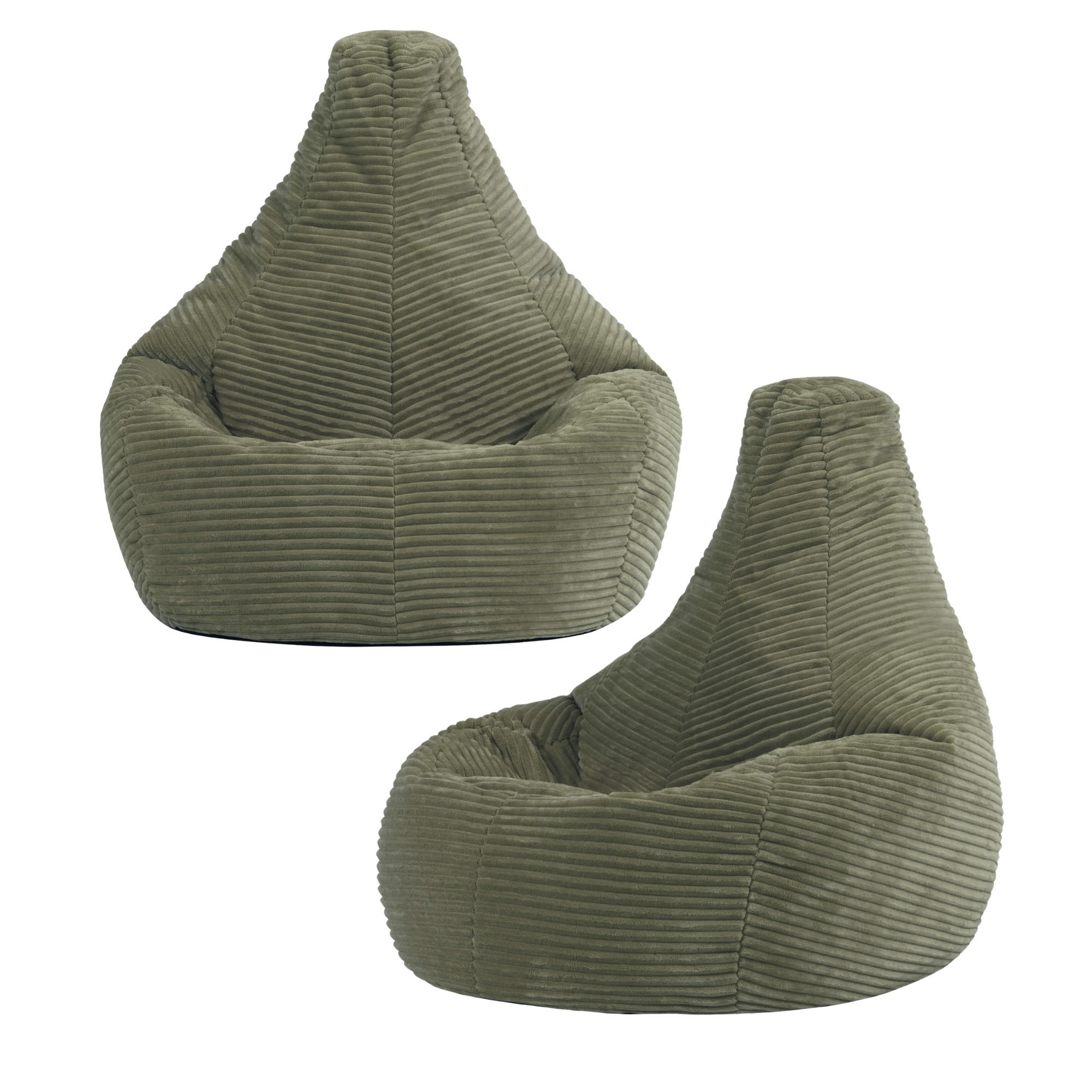 SITZSACK für Kinder Sessel aus Cord 2-tlg. - Salbeigrün, Textil (69/59/65cm) - icon