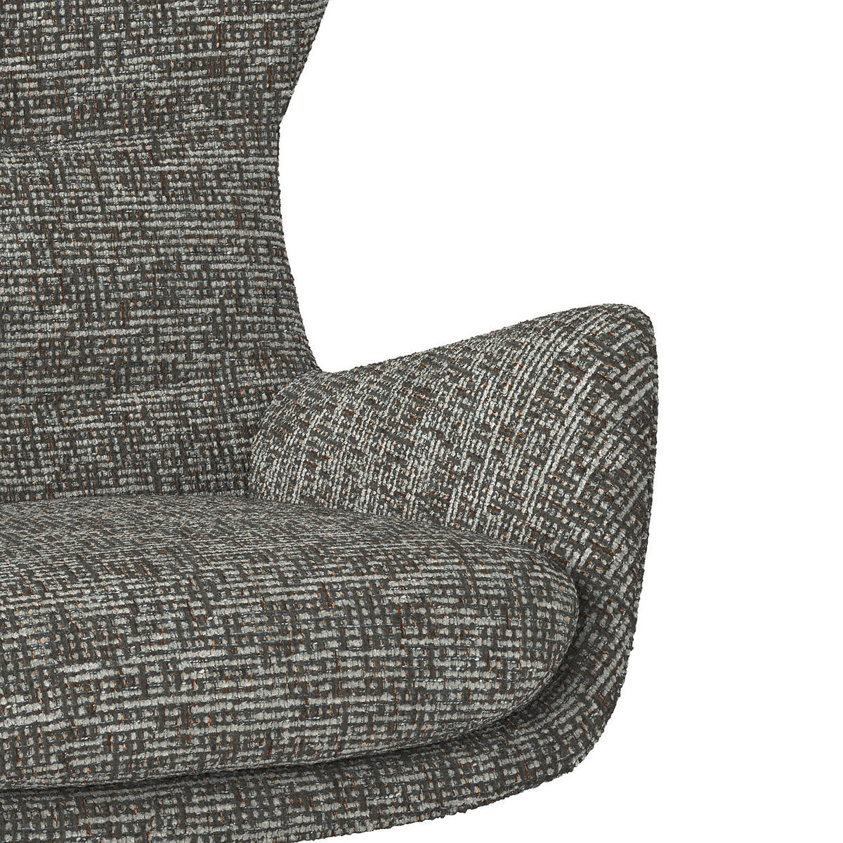 SESSEL mit Holzfüßen - Eichefarben/Grau, Eichenholz/Textil (84/99/96cm) - home24