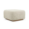 POUF Bouclé Stoff Beige - Beige/Creme, Holz/Textil (83/95/41cm) - Makamii