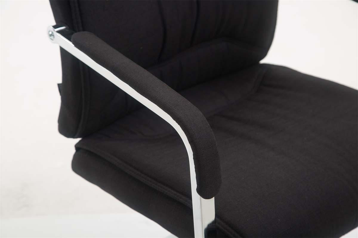 XL Besucherstuhl Miami Stoff Schwarz Konferenzstuhl Bürostuhl - Schwarz, Textil (58/102/65cm) - DELUKE