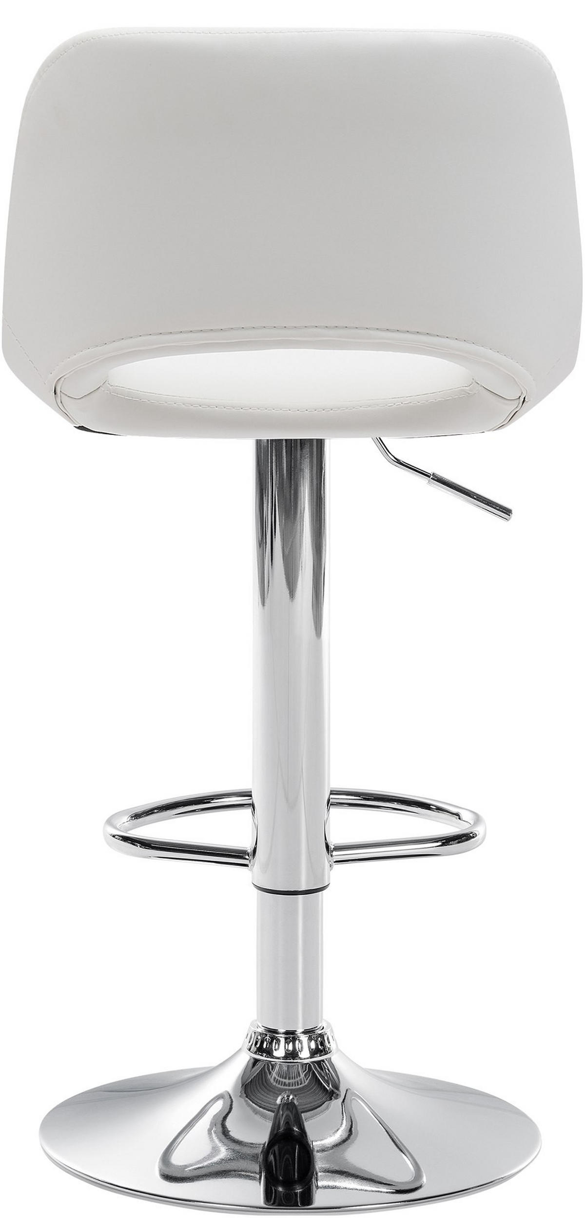 BARHOCKER JAKSON Weiß Kunstleder Chrom - Weiß, Leder/Metall (42/86/46cm) - DELUKE