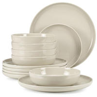TAFELSERVICE VICTO 6 Personen 12-tlg - Beige, Keramik (27/2/27cm) - KONSIMO®